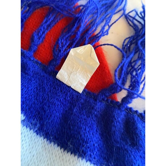 Vintage Pepsi Logo Knit Scarf Retro Red White Blue Fringe - Picture 4 of 5